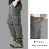 Men's Pants Oversized mens casual sports pants elastic waist tactical cargo pants mens hiking pants jogger cotton TrousersL2404