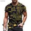 T-shirt maschile da uomo Summer Stampa casual 3d harajuku street style comodo abbigliamento di grandi dimensioni t-shirt a manica corta a collo rotondo.xs-6xlxw