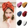 Bandanas Durag Womens Cross Headwear Solid Color Bow Headband Hat Soft and Breathable Turbo Hat Vintage Style Headwear Fashion Accessories 240426
