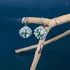 Orecchini per borchie Bella Box Luxury Emerald Zircon Erecchino sintetico Giaccio di gemma Oread Gioielli per donne Regalo per la festa di matrimonio Lady Engagement