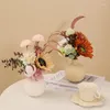 Vaser Flower Vase Ceramic Decorative Compact Design Plant Pot Ornament for Home Tables Decor