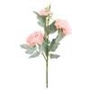 Flores decorativas multicolor artificial plástico plástico plástico peony jardín para el jardín decoración de bodas de la boda de moda y simple simulación 2024