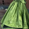 Party Dresses Shiny Satin Green Evening Puffy A Line Off Shoulder Black Velvet Bodice Celebrity Dress Rose Midje Girl Prom Gown