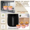 Vormen 50 st folie cupcake liners met deksels hittebestendige 5,5 oz aluminium cakebekers rond folie bakbekers keuken bruiloft feestartikelen