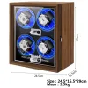 Cases 4 Watch Winders Case Automatische horlogeketen Loader Super Silent Motor Walnut Fineer Storage Display Watch Wikkelrotatorboxen