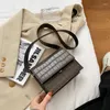 Schoudertassen vintage stenen patroon crossbody tas vrouwelijk pu lederen luxe vierkante ontwerper dame messenger handtas