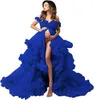 Zwangerschapsjurken Elegante luxe zwangere vrouwen PHOOT SCHOLENDE JURK SEXY V-NECK Womens Tule Ball Baby Shower Q240427