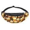 Rugzak bier tegelpatroon bruine taille tas fanny pack school voor jongen mannen vrouwen buiten wandelen rond reizen casual unisex one size