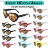 Zonnebrillen 10 hartvormige effectglazen liefde diffuse bril licht diffuse zonnebrillen carnavalfeestjes feestvuurwerk