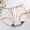 Women's Panties Girls Printed Combed Cotton Breathable Underwear Large Size Pants Women Mid-rise Shorts Graphene Crotch Thin Briefs