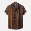 New Printed Short Sleeved Shirt for Men's Casual Oversized Loose Beach Hawaiian Men's Shirt