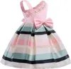 New girls dress Little girls Princess dress temperament striped dress dress for children