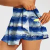 Signe Summer Ladies Sexy Skirt Womens Womens Stampato in alto con piscine pieghettate con fitness da tennis con tasche con tasche