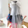Joyería de cabello de boda niña blanca boda velo arco horquilla niños accesorios para cabello tocado princesa