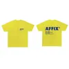 Camisetas masculinas 2023 Afix Works T-shirts Man Women Afixos Nova Carta de Utilitário Carta Impressão Camise