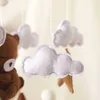 Mobiles# Baby Wooden Rattle Felt Bear Cartoon Mobile Bed Hanging Toys for Newborn Baby 0-12 months Education Toys Hanging Bed Bell Cribs d240426