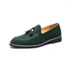 Casual schoenen elegante mannen klassieke jurk loafers merk moda italiana suede kwast leer formeel mocassim masculino couro