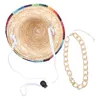 Odzież dla psa ze słomy hat dekoracyjne hawaje stroje letnie ornament kota złoty naszyjnik czapki koty mini meksykański zestaw stylów