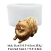 Moules 3D Dog Shape Moules de silicone à grande taille Chihuahua Pomeranian Shih Tzu Animal Candle Moule d'argile pour outil de décoration de gâteau Moule de boulangerie