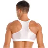 Men's Tank Tops Mens Shiny Oil Glossy Athletic Muscle Crop Vest Sleeveless Racerback U Neck Workout Fitness Shirt Singlet