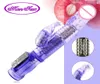 Kaninvibrator realistiska dildo penis vibrator klitoris stimulerar massager transparent roterande pärla kvinnlig sexleksak för kvinnor253f2064658