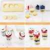 Moulds 20/40Pcs Push Up Cake Shooter Round Shape Clear Cake Holders Push Pops Plastic Containers with Lids for Ice Cream Baking Molding