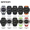 Montre-bracelets Shada Mens Sports Double affichage analogique Digital LED Electronic Quartz STRAPE IMPHERPORTHOP NATHING Military Q240426