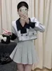 High Quality French Vintage Small Fragrance 2 Piece Set Women Short Jacket Coat Skirt Sets Korean Fashion Sweet Two Suit 240425