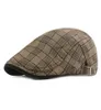 Fibonacci Vintage Spring Summer Beret Men Men Kat Hat Cotton Cabbie Flat Ivy Plaid Newsboy Cap9252675