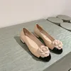 2024 Ballet Flats Diseñador zapatos planos para mujeres Floral Tacos de cuero genuino Grueso zapatos de boda Zapatos de boda Fiestas y banquetes zapatos de vestir cuero de piel de oveja