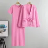 Robes de travail Robe élégante Jupe 2 pièces Set Office Lady Casual Fashion Trinted Pieces pour femmes manches longues manches courte robe