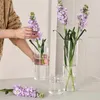 花瓶2024アクリル透明なシリンダーフラワー花瓶の背の高い大きなプラスチック結婚式のセンターピースの水耕栽培装飾