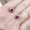 Stud Earrings Ruby 925 Sterling Silver Pigeon Blood Red Carrying Certificate Jewelry Box Ladies Gift