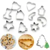 Formen 10pcs/Set Edelstahl Weihnachtskekse Cutters Weihnachtsbaumhaus Bells Schneeflocken Backkuchen Keks Fondant Schimmel