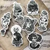 Tattoo Transfer 10/30/50Pcs The Black and White Gothic Sticker For Suitcase Skateboard Laptop Luggage Fridge Phone Car Styling DIY Decal Sticker 240427