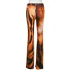 Pantalon féminin Sexy Tiger Print Flare 2024 Automne Fashion Elegant High Taist Casual Pant Y2k