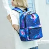 Backpack Galaxy School College Laptop USB Carica Porta per adolescenti per ragazzi Bags Star Universe Space Bookbags