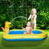Barn simbassäng Uppblåsbar spraypool Fällbar utomhusdinosaurie Sprinkler Game Pad Kids Water Swimming Baby Bathtub 240423