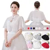 Scarves 1pcs Spring Summer Chiffon Shawl Multi-color Women's Wedding Dress Cheongsam Short Cape With Diamond Buckle Sun Proof Wraps