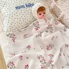 Dekens vintage bloemen gedrukte mousseline geboren baby swaddle deken voor bamboe katoenen gaasomslag geboren badhanddoeken