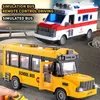 Electric/RC Car Childrens toy Rc remote-controlled school bus RC ambulance model can open the door radio controlled electric childrens toy giftsL2404