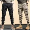 Мужские джинсы мода повседневные хлопковые брюки с эластичной талией, путешествующие по пешеходным лагере грузоподъемность мужская рабочая одея