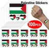 Tattoo Transfer 10-100pcs Palestine Face Arm Starters Starther de água Vibrante Cores vibrantes Tattoo Palestine Tattoo Remoção sem esforço 240426