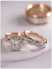 Charm Couple Rings Men Stainless Steel Rings Rhinestones Zircon Women Wedding Band Rings Set Valentine Day Jewelry3704119