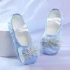 Chaussures de danse 1 paire de Snow Girls 'Dancing Gymnastics Satin Ballet Bow Bow Knot Lace Princess Perform