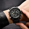 Wristwatches Men Genuine XINEW Brand Dual Time Digital es Fashion Leather Band Multi-function Military Sports Chronograph Vintage Q240426