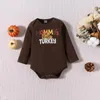 Clothing Sets Baby Boy My First Thanksgiving Day Clothes Set Turkey Print Romper Pants Hat 3 Pcs Infant Fall Winter Outfit