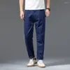 Men's Pants Cotton Men Plus Size 48 46 44 42 Elastic Wine Red Blue Black Casual Trousers Loose Stretched Chino Straight Male Clothing