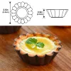 金型12pcs卵タルト金型再利用可能なプディング金型ノンスティック炭素鋼カップケーキケーキ暑さ耐性クッキー金型ベーキングカップ