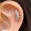 Stud 1PC Flower Leaf Tragus Helix Piercing Studs Earrings Women Mini Crystal CZ Stainless Steel Earings Girls Ear Bone Fine Jewelry d240426